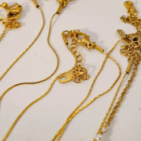 Wholesale PVD Coated 18K Gold Real Gold Plated Water Droplets 304 Stainless Steel Imitation Pearl IG Style Waterproof Non Tarnish 304 Stainless Steel Necklace