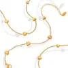 304 Stainless Steel Number PVD Coated 18K Real Gold Plated Sweet Simple Style Waterproof Non Tarnish Gold Bracelets Necklace