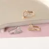Wholesale Simple Style Heart Shape Stainless Steel Inlay Zircon Nose Ring 1 Piece Nose Pin