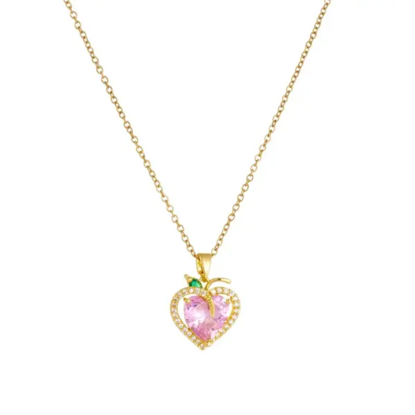 Wholesale Stainless Steel Heart Pendant Necklace For Women With Zircon Stone, Rose Gold And Silver Colors Jewelry Accessories