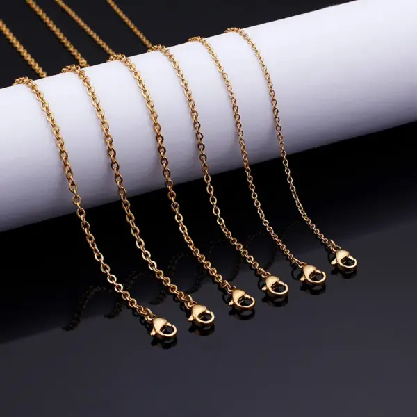Wholesale PVD Coated 18K Gold Plated Geometric Titanium Steel Fashion Waterproof Non Tarnish Necklace