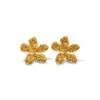 Wholesale PVD Coated Real Gold Plated 18K Gold Irregular 304 Stainless Steel 316 Stainless Steel IG Style Marine Style Modern Style Waterproof Non Tarnish Ear Studs