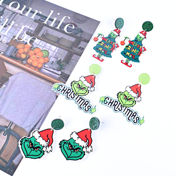 Wholesale Christmas earring Santa Claus Christmas tree OLY Exclusive