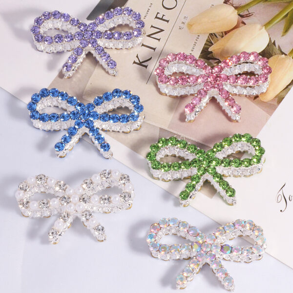 Wholesale Double-sided alloy hollow bow straight hole loose beads beaded DIY mobile phone chain key chain bag chain jewelry accessories