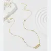 Wholesale Simple Style Shiny Geometric Copper Plating Inlay Zircon 18k Gold Plated Pendant Necklace