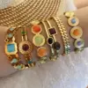 Wholesale PVD Coated 18K Gold Real Gold Plated Geometric Stainless Steel Basic Retro Modern Style Waterproof Non Tarnish Bangle