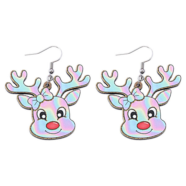 oly-5ad14e78e7312270058d20c1f37e2944 Wholesale Christmas Western Style Y2K Reindeer Wooden Double-Sided Earrings