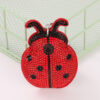 Wholesale 4pcs Seven-Star Ladybug Rhinestone Diamond Keychain