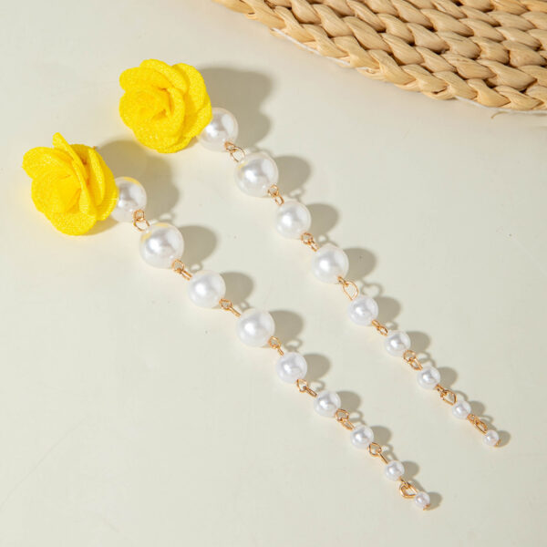 Wholesale Fabric rose flower earrings