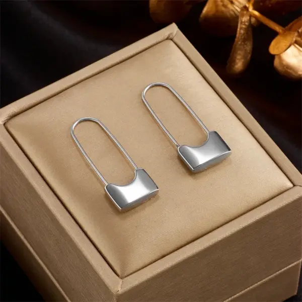 Wholesale PVD Coated 18K Gold Plated Solid Color 304 Stainless Steel Punk Waterproof Non Tarnish Earrings
