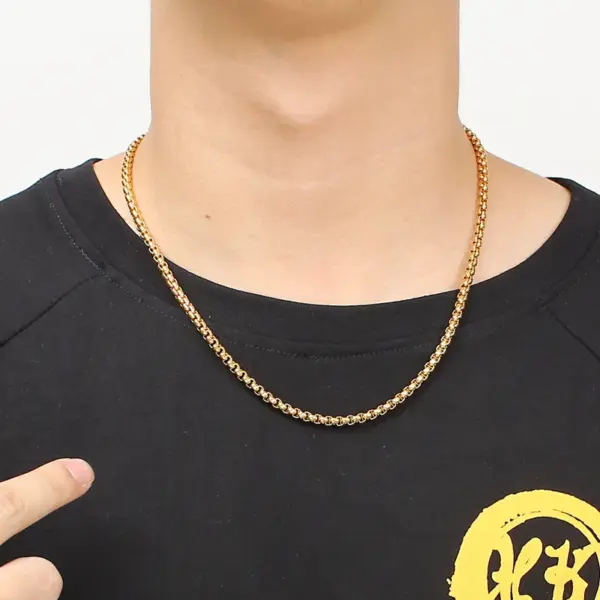 PVD Coated 18K Gold Plated Solid Color Titanium Steel Simple Style Waterproof Non Tarnish 304 Stainless Steel Necklace