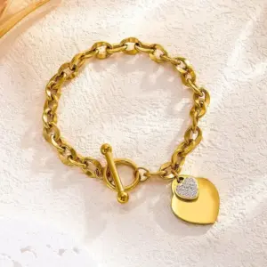 7714 Diamond OT Buckle Bracelet / Gold