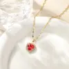 Wholesale Jewelry Simple Style Classic Style Heart Shape Copper Rhinestones K Gold Plated Vacuum Plating Inlay Stupid Chain Pendant Necklace