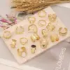 Wholesale Fashion Waves Stainless Steel Inlay Open Ring