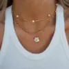 18K Real Gold Plated 304 Stainless Steel Freshwater Pearl Ion Plating (IP) Geometric Plating Casual Lady Simple Style Necklace For Women's
