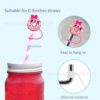 Wholesale Pink sweetheart series straw cover straw cap silicone dust plug cute anime party straw decoration cross-border products