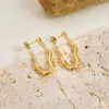 Wholesale 304 Stainless Steel Solid Color PVD Coated Stone-Free 14K Real Gold Plated Classic Style Plating Gold Ear Studs