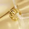 Wholesale Real Gold Plated OT 304 Stainless Steel Modern Style Classic Style Waterproof Non Tarnish Open Rings
