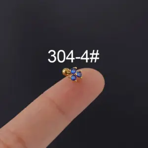 4# A Pair of Ear Clips-06kc Jinbao Blue 4444