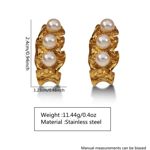 304 Stainless Steel Plastic C Shape Electroplating Acrylic Golden Plated Casual Novelty Classic Style Waterproof Non Tarnish Inlay Earrings