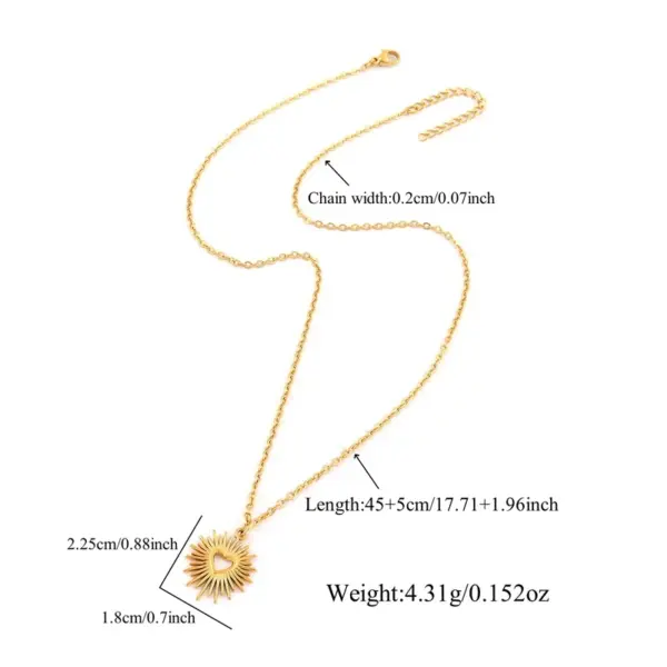 Wholesale Elegant Hollow Heart Shaped Pendant Necklace Stainless Steel O Link Women's Jewelry Casual Classic Style Gold Silver Color