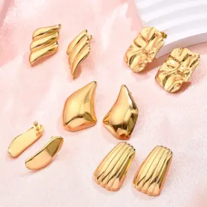 Wholesale 1 Pair/Package Modern Style Simple Style Irregular Simple Handmade 304 Stainless Steel Ear Studs