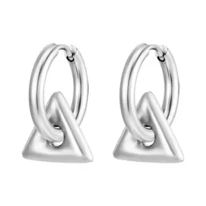 2.5*12 Simple Bracelet Triangle Hollow Steel Color Ear Clip