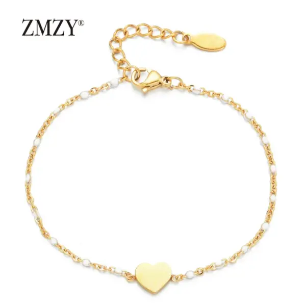 Simple Style Heart Shape Stainless Steel Plating Bracelets