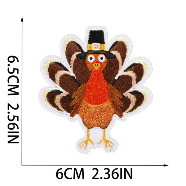 oly-5b2345047542ad2787cea96e8403c8c0 Wholesale Xiaotian Thanksgiving Embroidery Cloth Sticker Autumn Harvest Pumpkin Food Theme Patch Sticker Computer Embroidery Label Corn