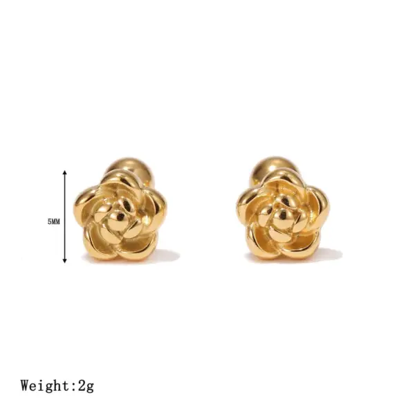 Wholesale Sparkling Zircon Ear Bone Stud Earrings Piercing Jewelry 304 Stainless Steel 18K Gold Plated INS Style Elegant