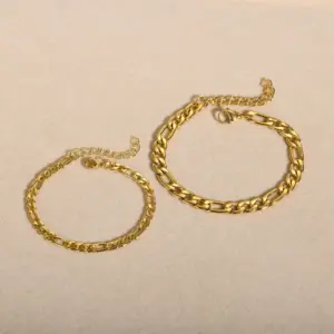 Wholesale Retro Solid Color Titanium Steel Gold Plated Bracelets In Bulk