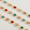 Elegant Cute Artistic Pentagram Water oplets Heart Shape 304 Stainless Steel 18K Gold Plated Zircon Cable Chain Bracelets In Bulk