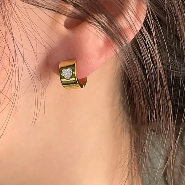 Wholesale PVD Coated 18K Gold Plated Square 304 Stainless Steel Simple Style Waterproof Non Tarnish Ear Cuffs