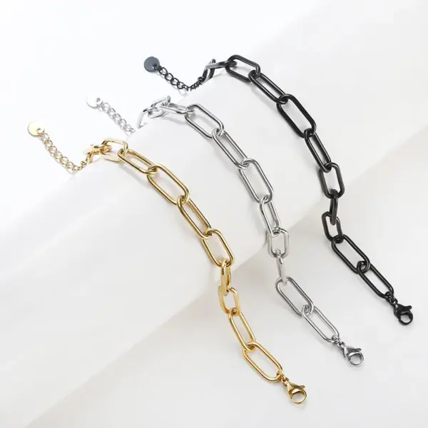 Wholesale Simple Style Geometric Stainless Steel Plating Bracelets