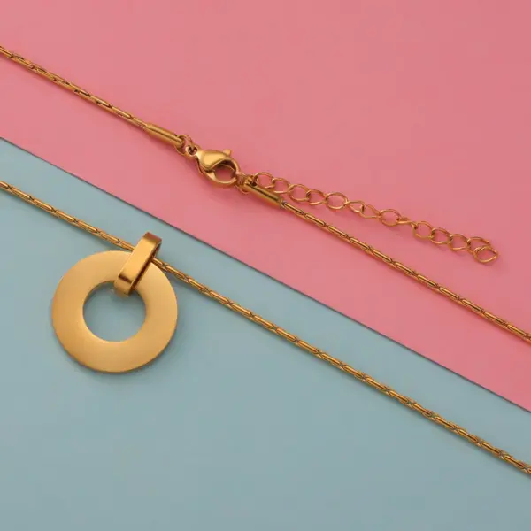 Wholesale PVD Coated 18K Gold Real Gold Plated Geometric Stainless Steel Simple Style Waterproof Non Tarnish Stainless Steel