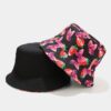 Wholesale Amazon Creative New Strawberry Butterfly Pattern Double-sided Fisherman Hat Women's Fashionable Outdoor Sunshade Basin Hat Foldable