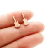 Wholesale PVD Coated 18K Gold Real Gold Plated Solid Color 304 Stainless Steel Simple Style Classic Style Waterproof Non Tarnish Ear Studs