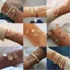 Wholesale Vintage Style Punk Simple Style Moon Leaves Arrow Alloy Gold Plated Silver Plated Artificial Diamond Rhinestones Bracelets Bangle In Bulk