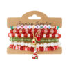 Wholesale Reindeer Christmas Tree Snowflake Pearl Glass Bracelet