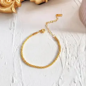 SL017 Square Zircon Bracelet / Gold