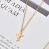 Wholesale Jewelry Simple Style Cross Titanium Steel 18K Gold Plated Plating Pendant Necklace