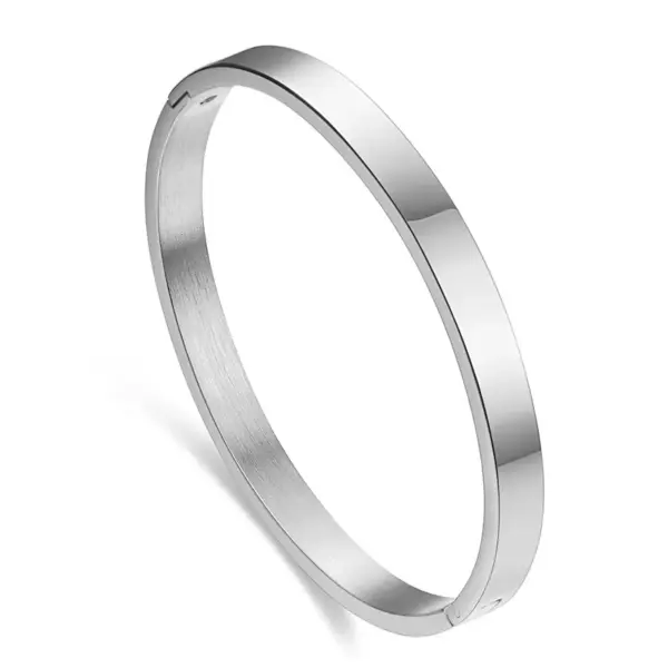 Wholesale Simple Style Solid Color Stainless Steel Polishing Bangle