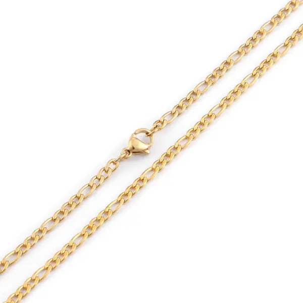Wholesale PVD Coated 18K Gold Plated Geometric Titanium Steel Fashion Waterproof Non Tarnish Necklace