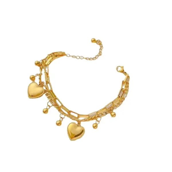 Simple Style Classic Style Geometric Heart Shape Butterfly Titanium Steel Cuban Link Chain Curb Chain Cable Chain Bracelets In Bulk