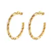 PVD Coated 18K Gold Real Gold Plated Solid Color 201 Stainless Steel Fashion Waterproof Non Tarnish Earrings