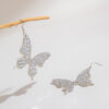 Wholesale Diamond-Encrusted Large Butterfly Earrings