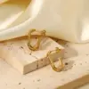 Wholesale Fashion Geometric Plating 304 Stainless Steel No Inlaid PVD Coated Earrings