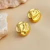 Wholesale PVD Coated Real Gold Plated 18K Gold Geometric 304 Stainless Steel Elegant Luxurious Simple Style Waterproof Non Tarnish Ear Studs