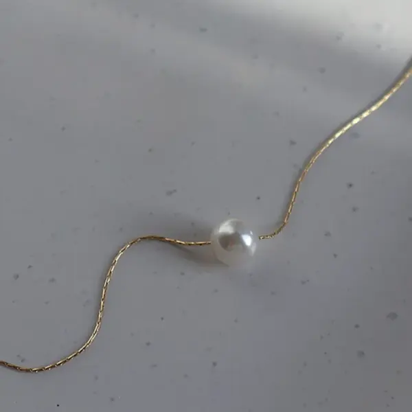 Copper Elegant Pearl Pendant Necklace