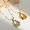 Wholesale Simple Design Stainless Steel 18K Gold Plated Waterdrop Pendant Necklace For Women Casual Romantic Commute Beach Daily Wear